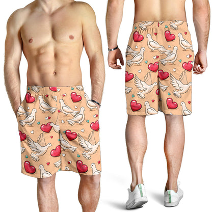 Pigeon Heart Pattern Print Design 04 Mens Shorts