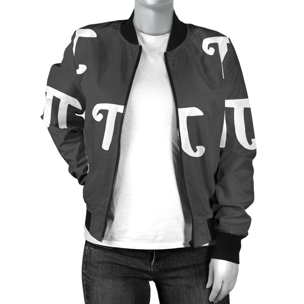 Pi Day Pattern Print Design A01 Women's Bomber Jacket