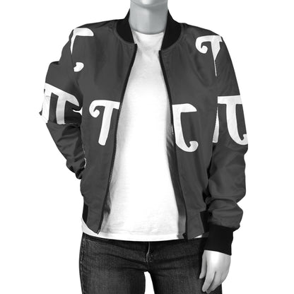 Pi Day Pattern Print Design A01 Women's Bomber Jacket