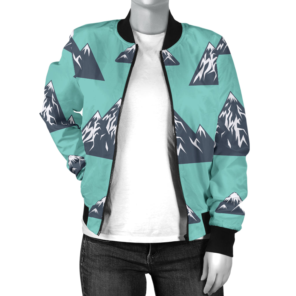 Mountain Pattern Print Design 01 Women's Bomber Jacket