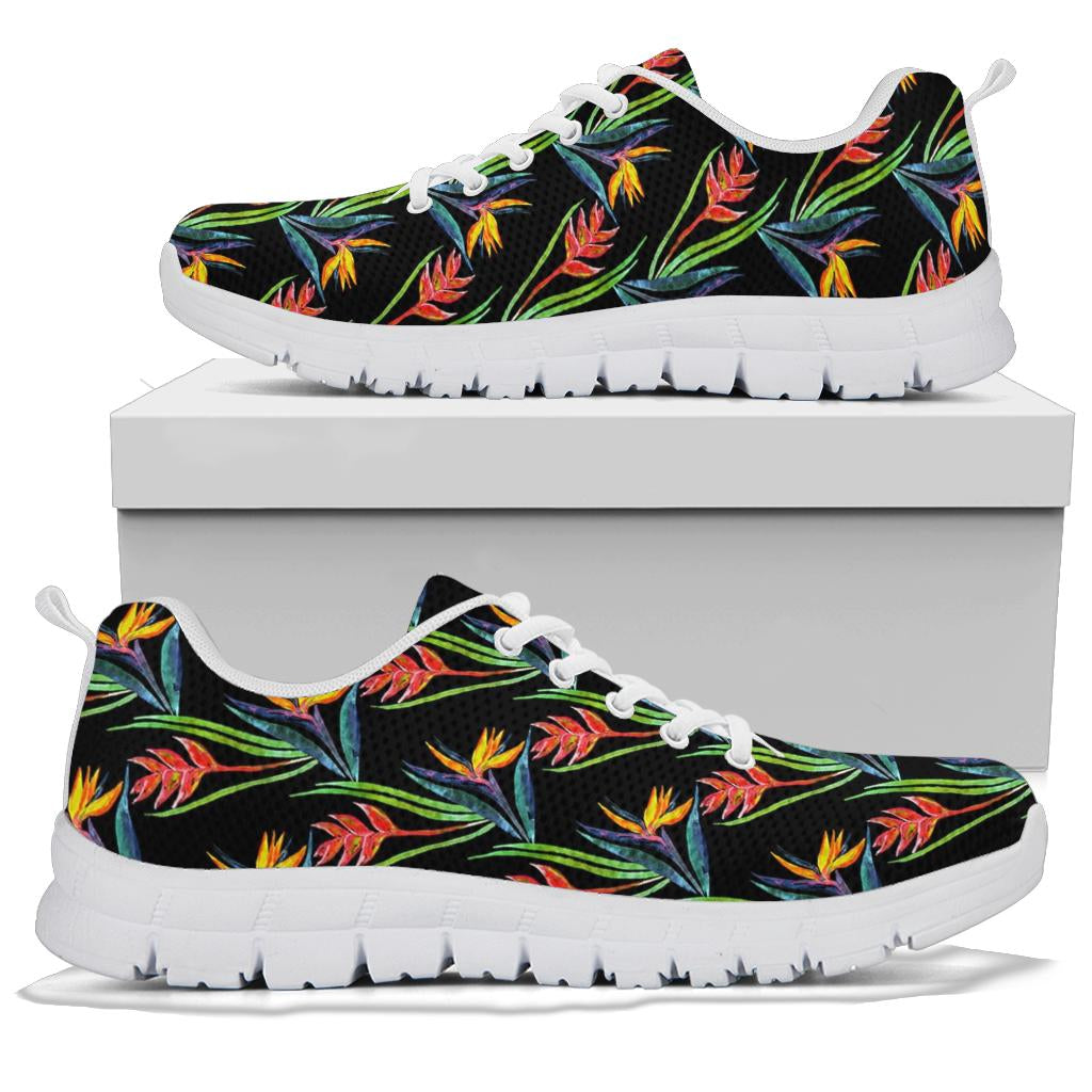 Heliconia Pattern Print Design HL04 Sneakers White Bottom Shoes