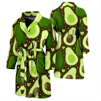 Avocado Pattern Print Design AC04 Men Bathrobe