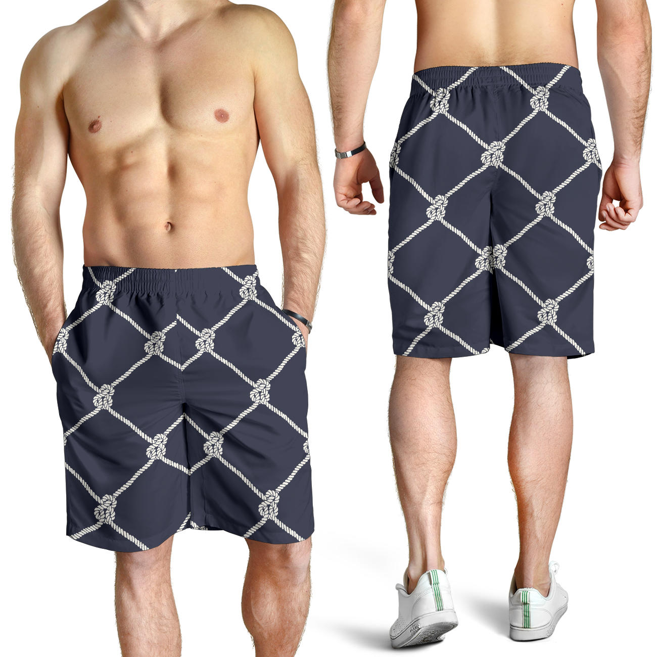 Rope Pattern Print Design A02 Mens Shorts