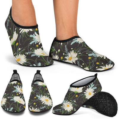 Daisy Pattern Print Design DS08 Aqua Water Shoes