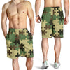 Puzzle Camo Pattern Print Design A03 Mens Shorts