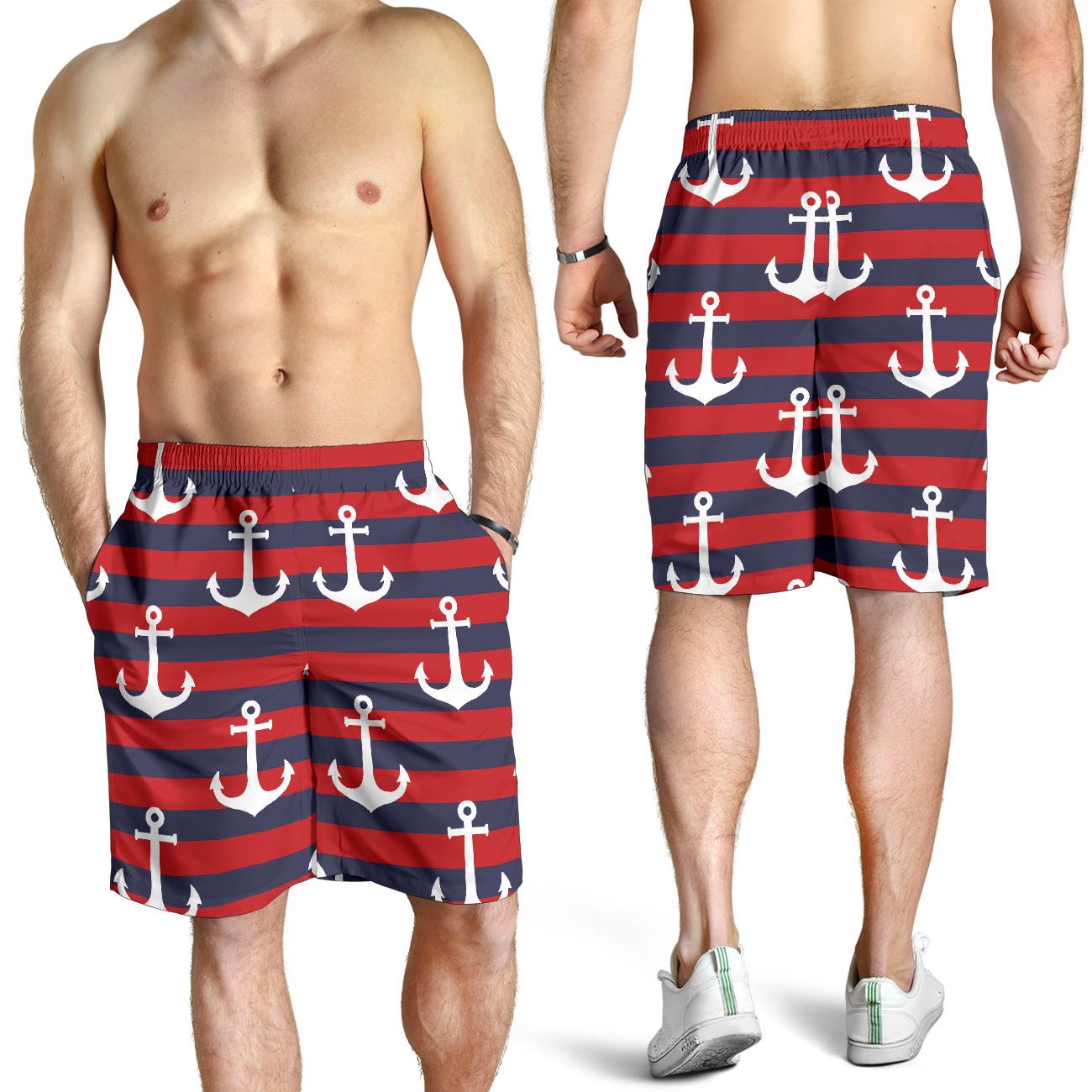 Nautical Pattern Print Design A05 Mens Shorts