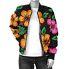 Hibiscus Pattern Print Design HB029 Women Bomber Jacket