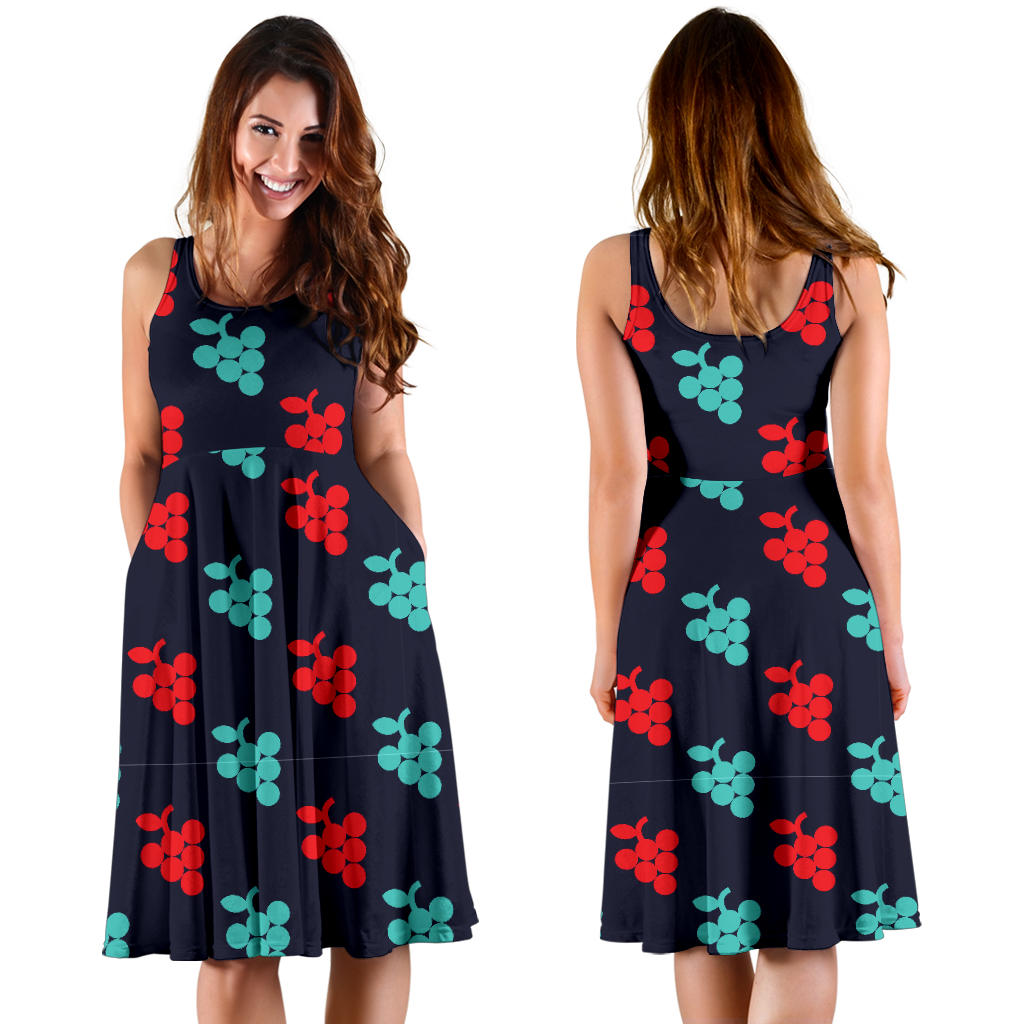 Grape Pattern Print Design GP07 Midi Dress