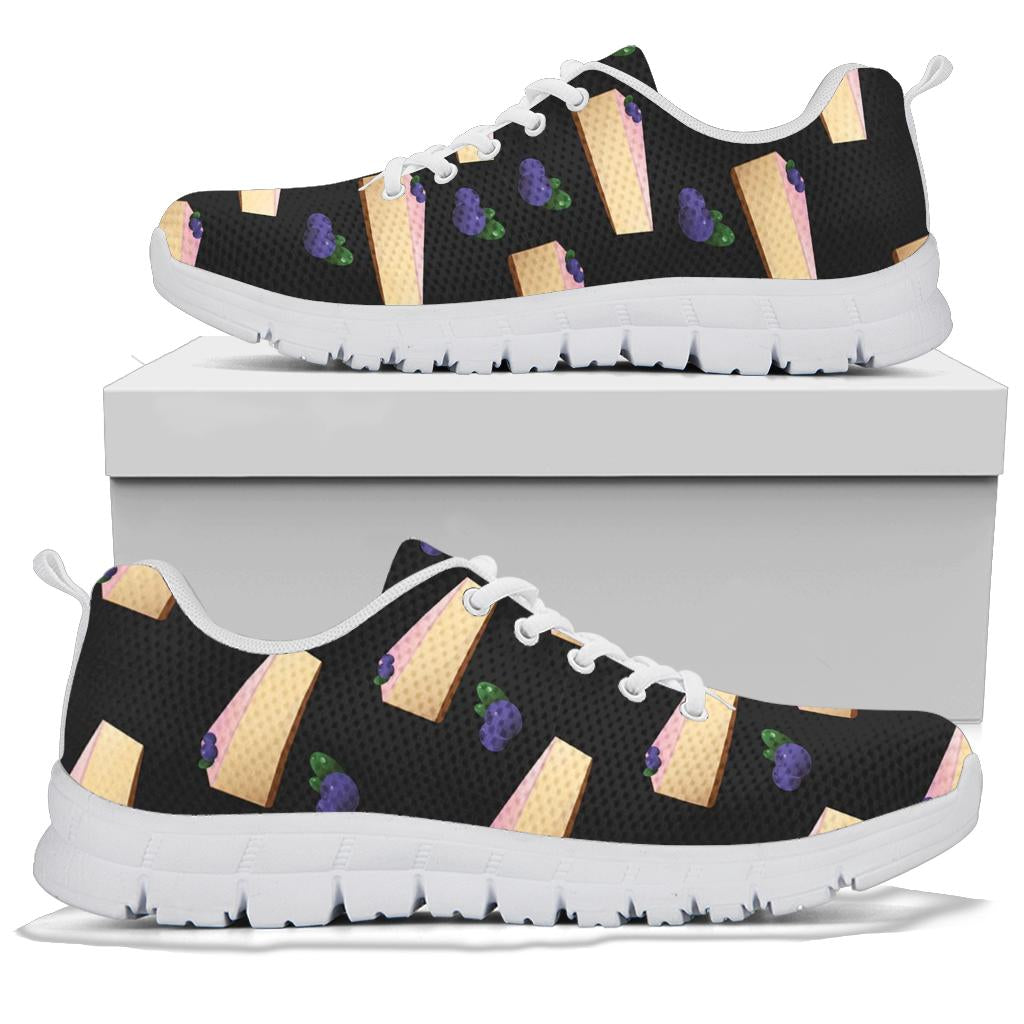 Cheesecake blueberry Pattern Print Design CK01 Sneakers White Bottom Shoes