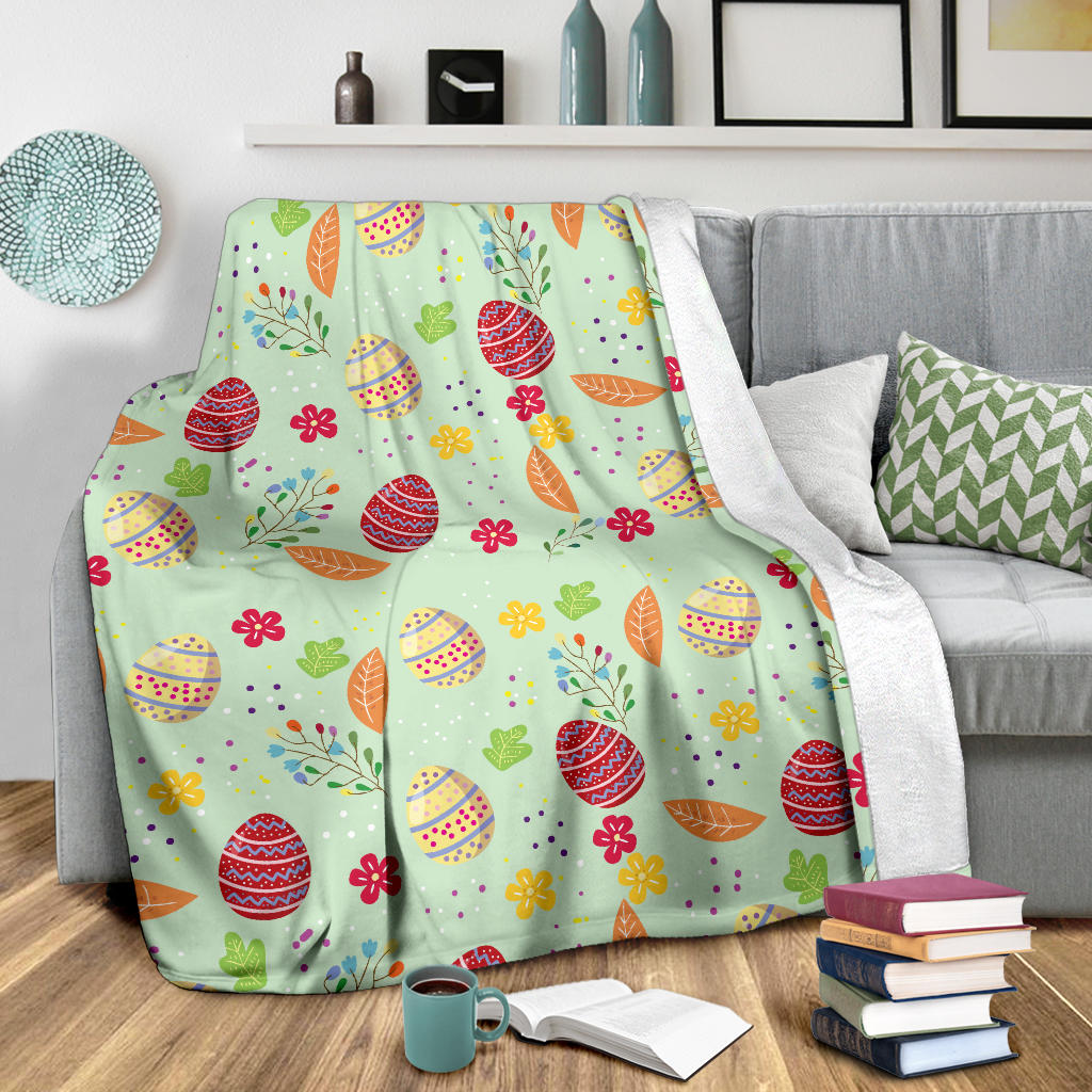 Easter Eggs Pattern Print Design RB07 Fleece Blanket