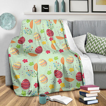 Easter Eggs Pattern Print Design RB07 Fleece Blanket