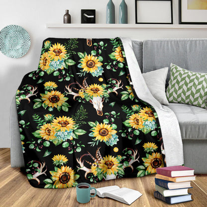 Sunflower Pattern Print Design SF08 Fleece Blanket