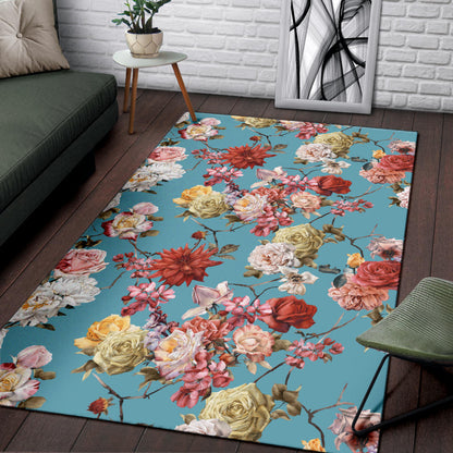 Summer Floral Pattern Print Design SF05 Area Rugs