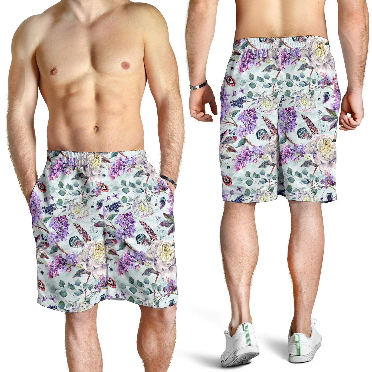 Lilac Pattern Print Design LI06 Mens Shorts