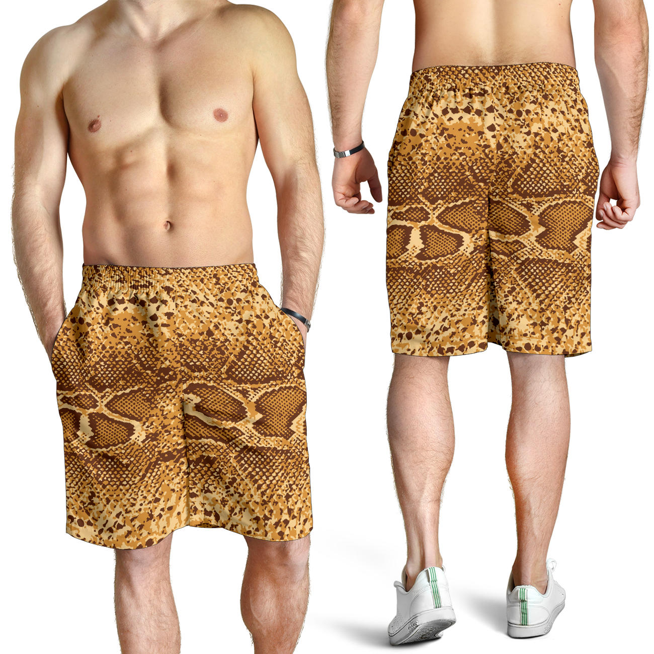 Python Brown Pattern Print Design A03 Mens Shorts