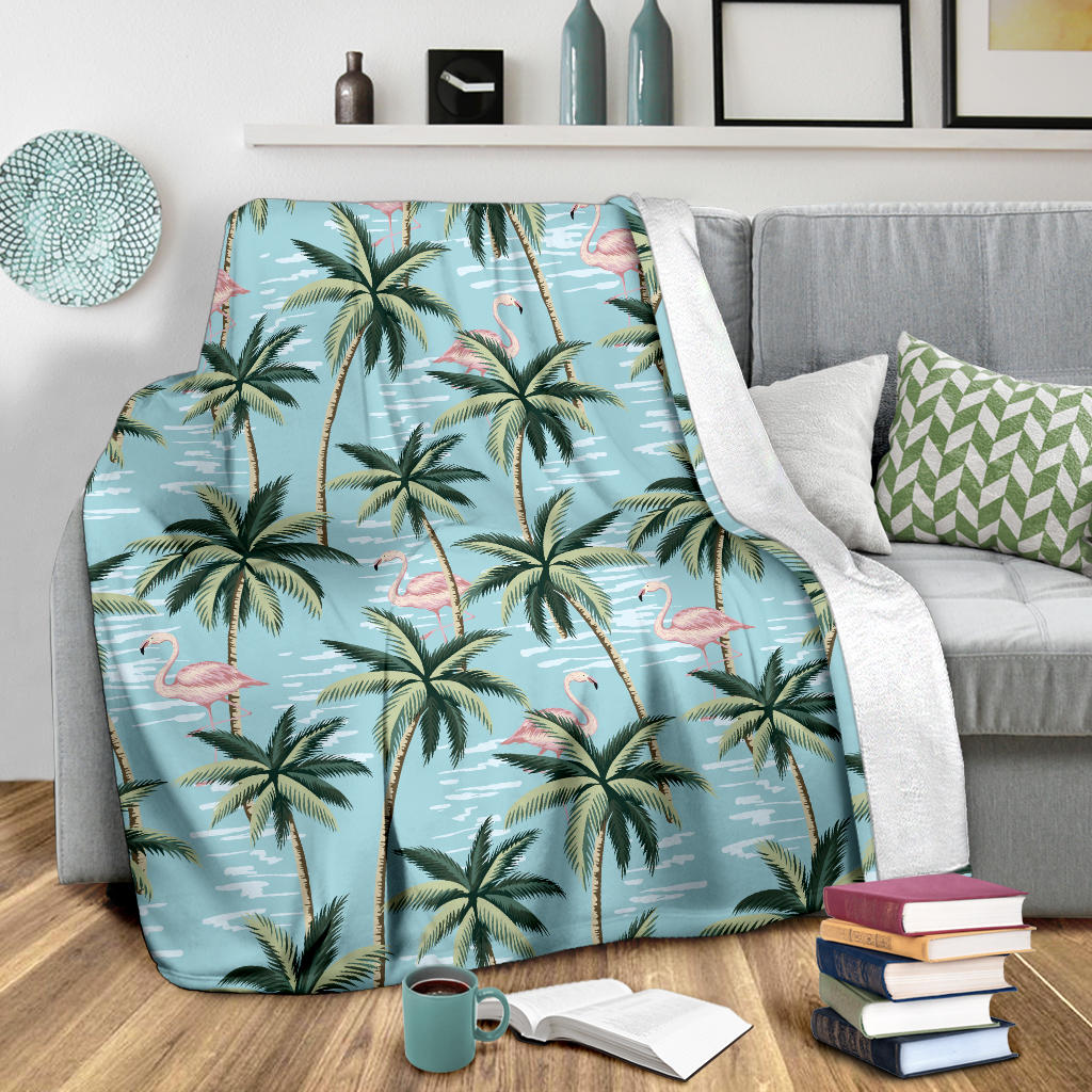 Palm Tree Pattern Print Design PT05 Fleece Blanket