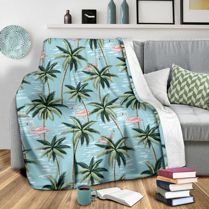 Palm Tree Pattern Print Design PT05 Fleece Blanket