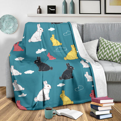 Rabbit Pattern Print Design RB014 Fleece Blanket