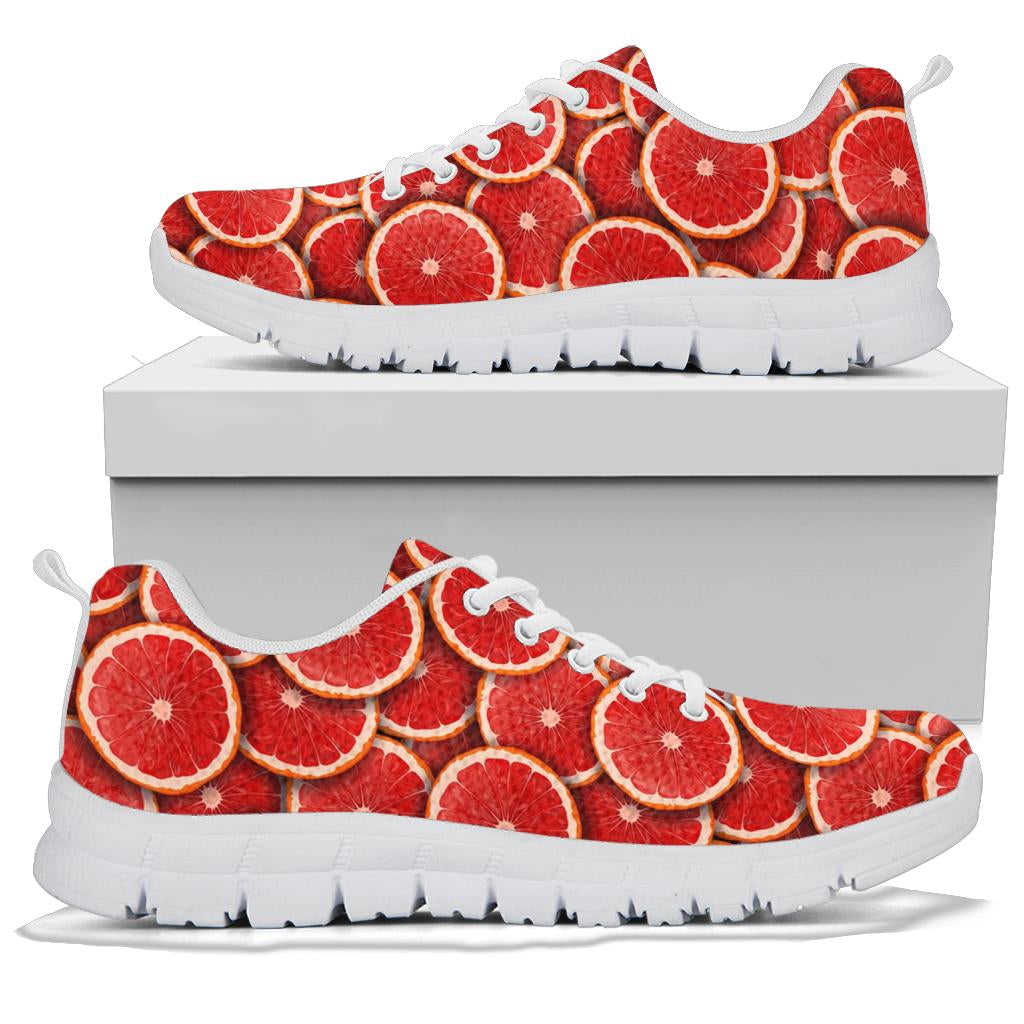 Grapefruit Pattern Print Design GF05 Sneakers White Bottom Shoes