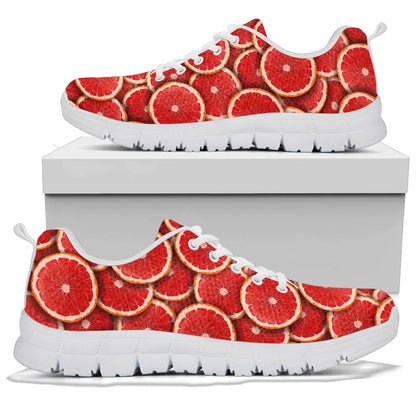 Grapefruit Pattern Print Design GF05 Sneakers White Bottom Shoes