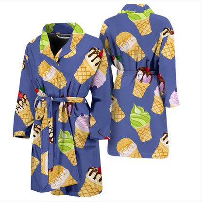 Ice Cream Pattern Print Design IC03 Men Bathrobe