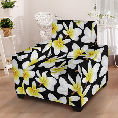 Yellow Plumeria Hawaiian Flowers Armchair Slipcover