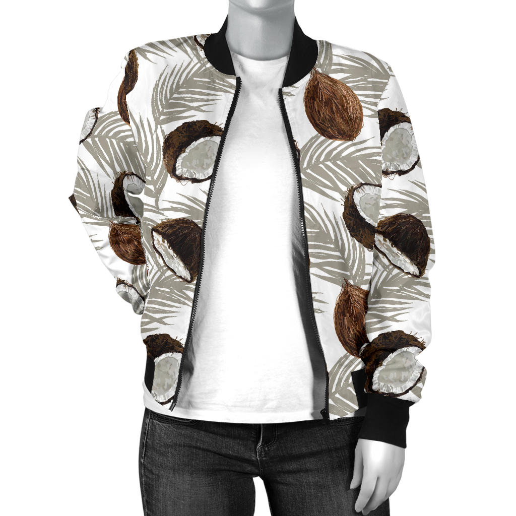 Coconut Pattern Print Design CN03 Women Bomber Jacket