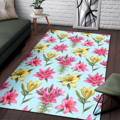 Lily Pattern Print Design LY010 Area Rugs