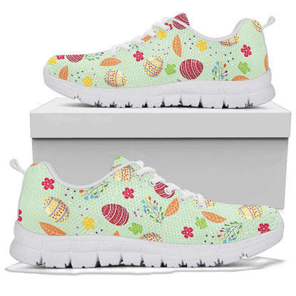 Easter Eggs Pattern Print Design RB07 Sneakers White Bottom Shoes