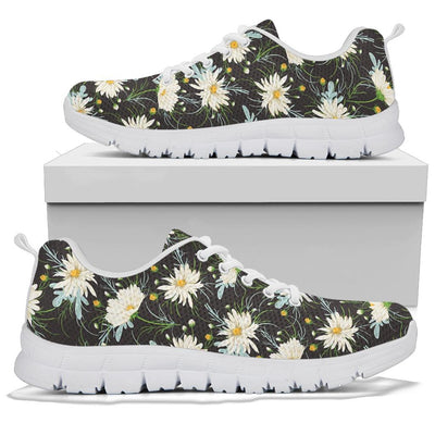 Daisy Pattern Print Design DS08 Sneakers White Bottom Shoes