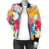 Daisy Pattern Print Design DS05 Women Bomber Jacket