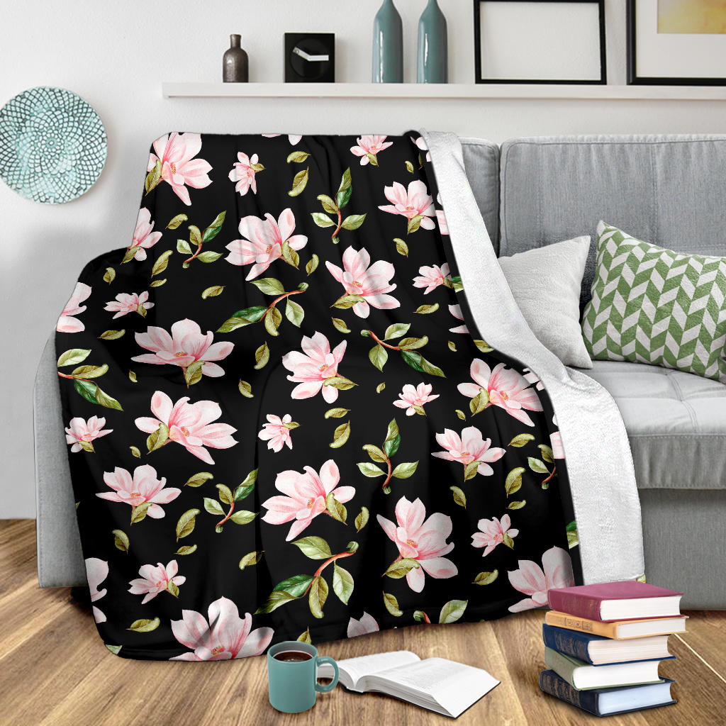 Magnolia Pattern Print Design MAG01 Fleece Blanket