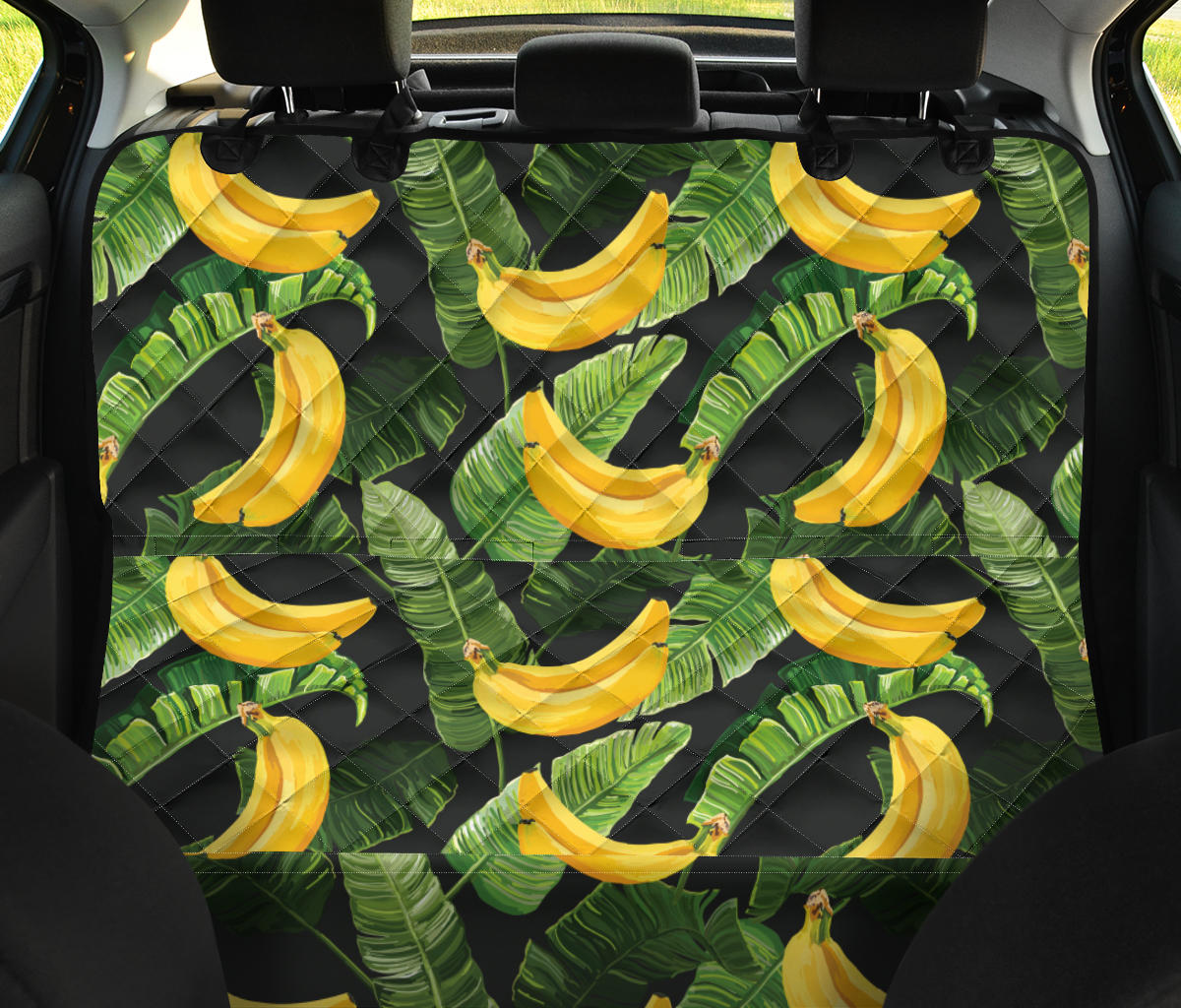 Banana Pattern Print Design BA01 Rear Dog  Seat Cover