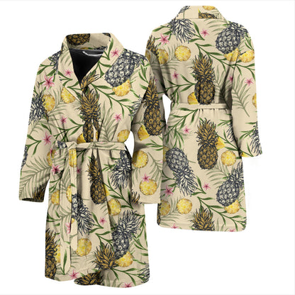 Pineapple Pattern Print Design PP012 Men Bathrobe