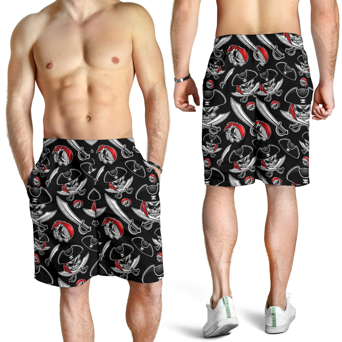 Pirate Pattern Print Design A05 Mens Shorts
