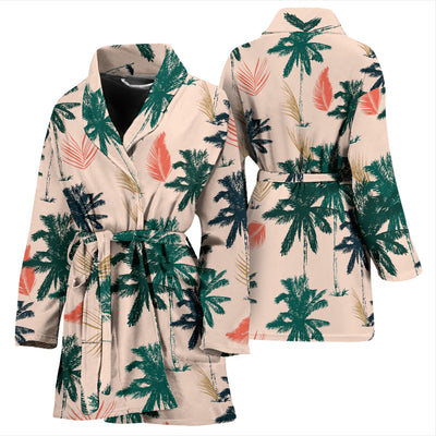 Palm Tree Pattern Print Design PT014 Women Bathrobe