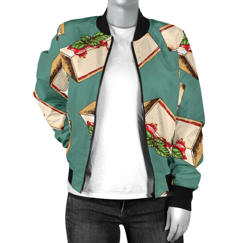 Cheesecake Pattern Print Design CK02 Women Bomber Jacket
