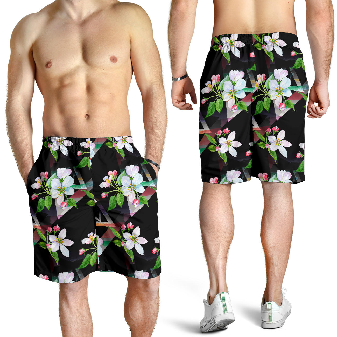 Apple blossom Pattern Print Design AB07 Mens Shorts
