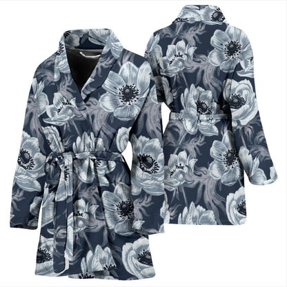 Anemone Pattern Print Design AM09 Women Bathrobe