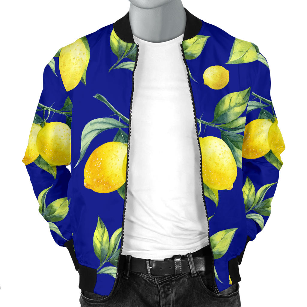 Lemon Pattern Print Design LM06 Men Bomber Jacket