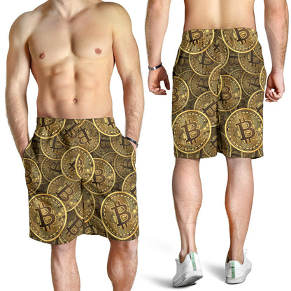Bitcoin Pattern Print Design DO01 Mens Shorts