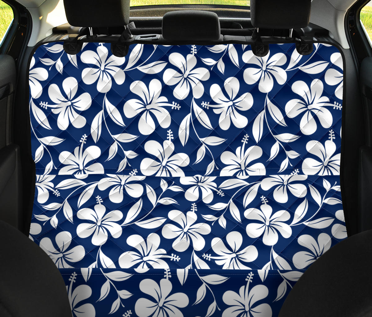 Hibiscus Pattern Print Design HB031 Rear Dog  Seat Cover