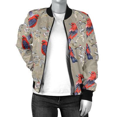 Birds Pattern Print Design 05 Women's Bomber Jacket