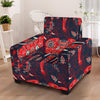 Red Indian Elephant Pattern Armchair Slipcover