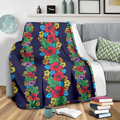 Hawaiian Themed Pattern Print Design H03 Fleece Blanket
