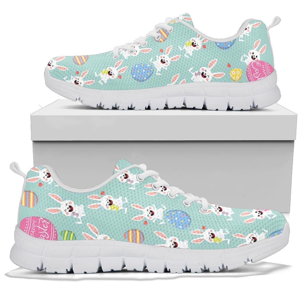 Easter Eggs Pattern Print Design RB014 Sneakers White Bottom Shoes