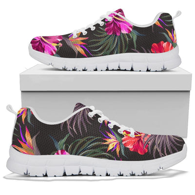 Hibiscus Pattern Print Design HB014 Sneakers White Bottom Shoes