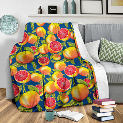 Grapefruit Pattern Print Design GF04 Fleece Blanket