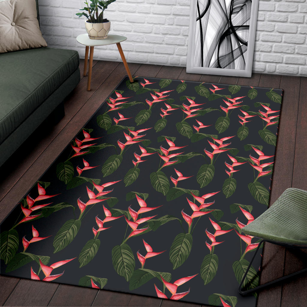 Heliconia Pattern Print Design HL07 Area Rugs