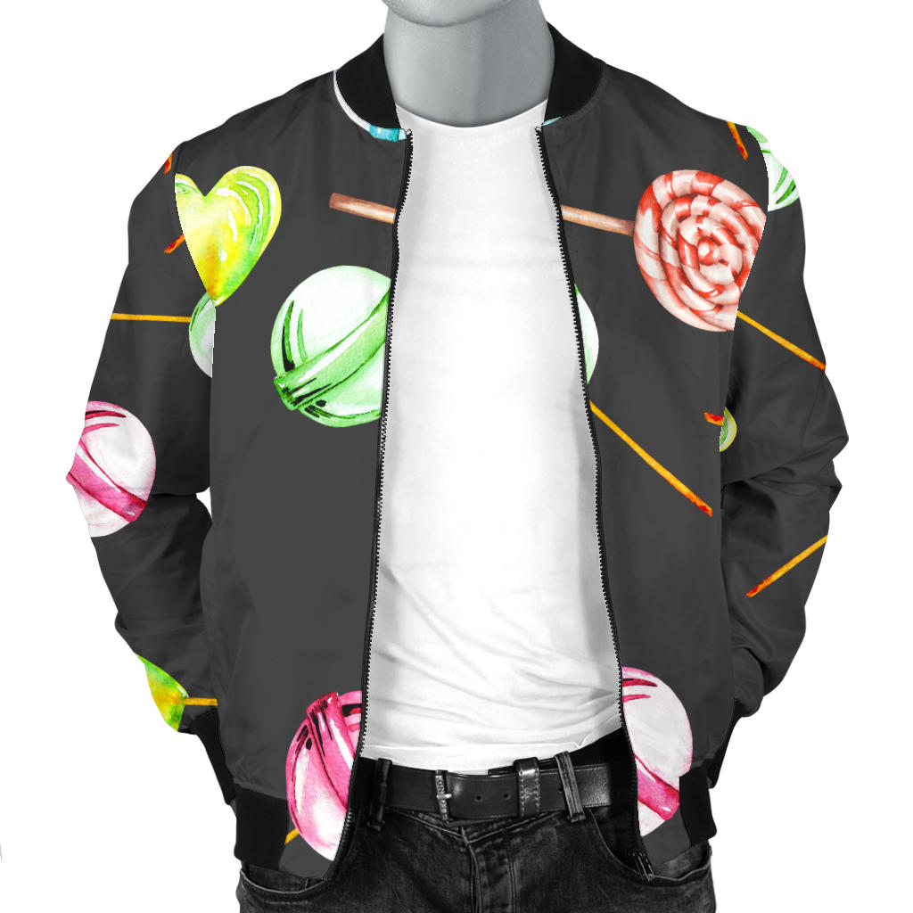Lollipop Pattern Print Design LL02 Men Bomber Jacket